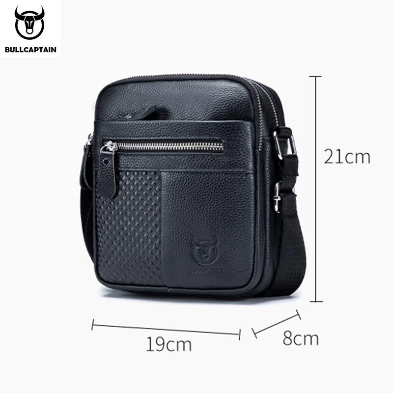 BULLCAPTAIN Sac messager en cuir pour hommes – Sac à dos et pochette pour affaires, voyages et loisirs