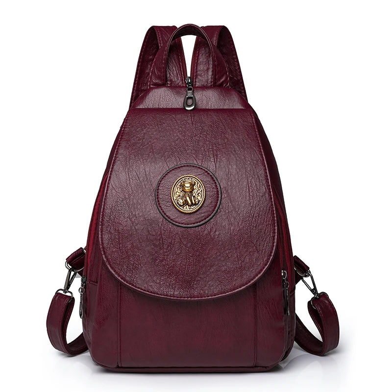 LANYIBAIGE Damen Anti-Diebstahl Rucksack – Moderner Lederlook Backpack für Schule & Alltag, multifunktionale Schulter- und Brusttasche für Mädchen