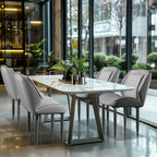 2er Set Hochwertige Esszimmerstühle aus Kunstleder – Moderne, Armlehnenlose Designer-Stühle für Küche, Wohnzimmer & Restaurant