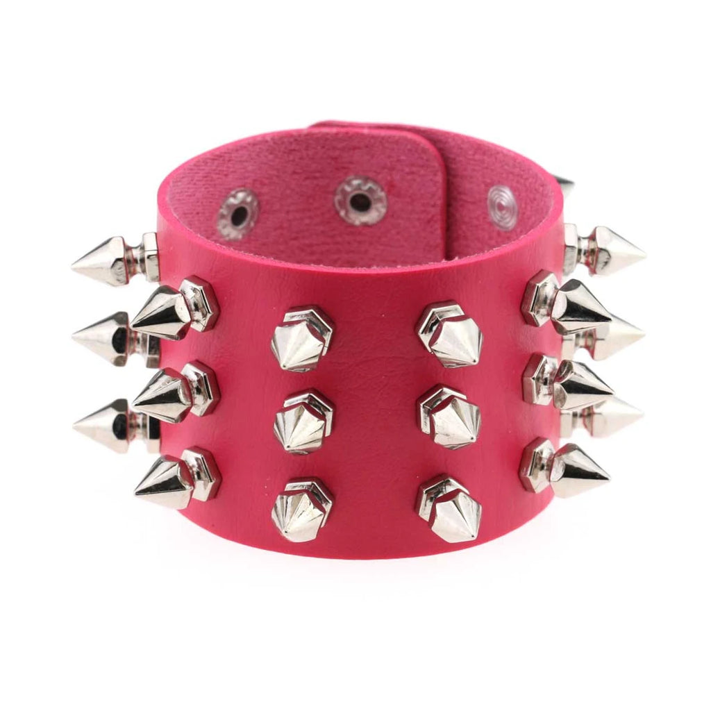 Punk Rock Nietenarmband aus Leder – Gothic Cuff Bracelet für Damen & Herren, Unisex Armband für Alltag, Karneval, Valentinstag & Halloween