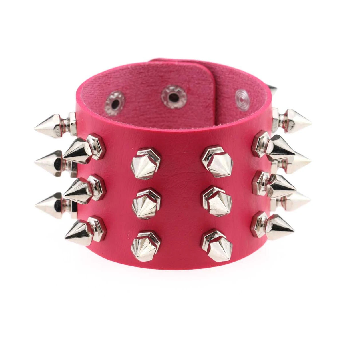 Punk Rock Nietenarmband aus Leder – Gothic Cuff Bracelet für Damen & Herren, Unisex Armband für Alltag, Karneval, Valentinstag & Halloween