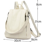 KMFFLY Damen Anti-Diebstahl Rucksack – Vintage PU-Leder Rucksack mit großem Stauraum für Schule, Alltag & Reise