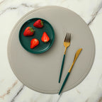 PU Leder Platzsets rund oder rechteckig (4/6 Stück) – Wasserdichte &amp; hitzeisolierende Tischsets im europäischen Stil für Hotel, Restaurant &amp; Zuhause