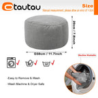 OTAUTAU Runder Sitzpouf aus Baumwoll-Leinen (30 cm) – Puf otomano con relleno, minimalista y tatami Bodensitz 