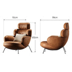 Sillón Leder más elegante en Braun – Moderner Designer-Armlehnstuhl aus Echtleder für Wohnzimmer, Hotel &amp; Salon