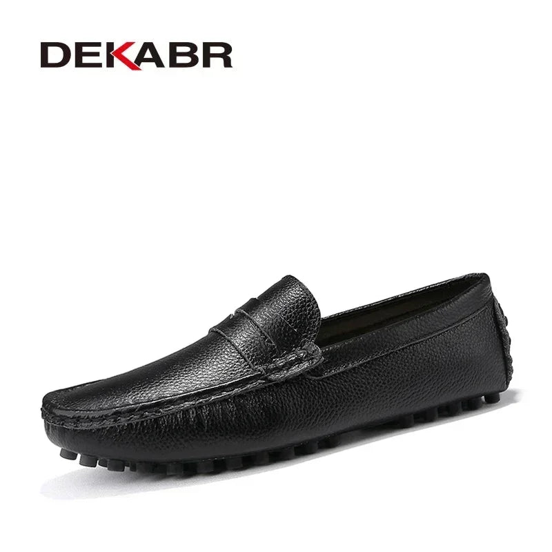 DEKABR Herren Loafer aus echtem Rindsleder – Bequeme Slip-On Mokassins & Driving Shoes in großen Größen bis 49