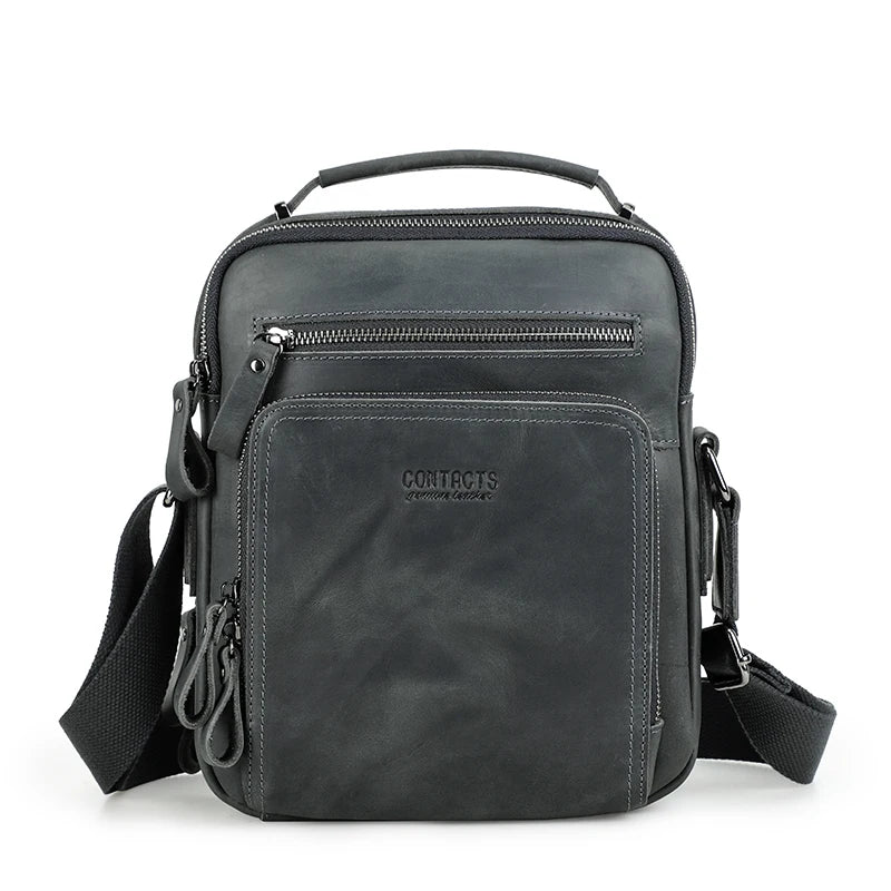 Crazy Horse Leder Herren Schultertasche de Contact - Bolso bandolera y bandolera vintage