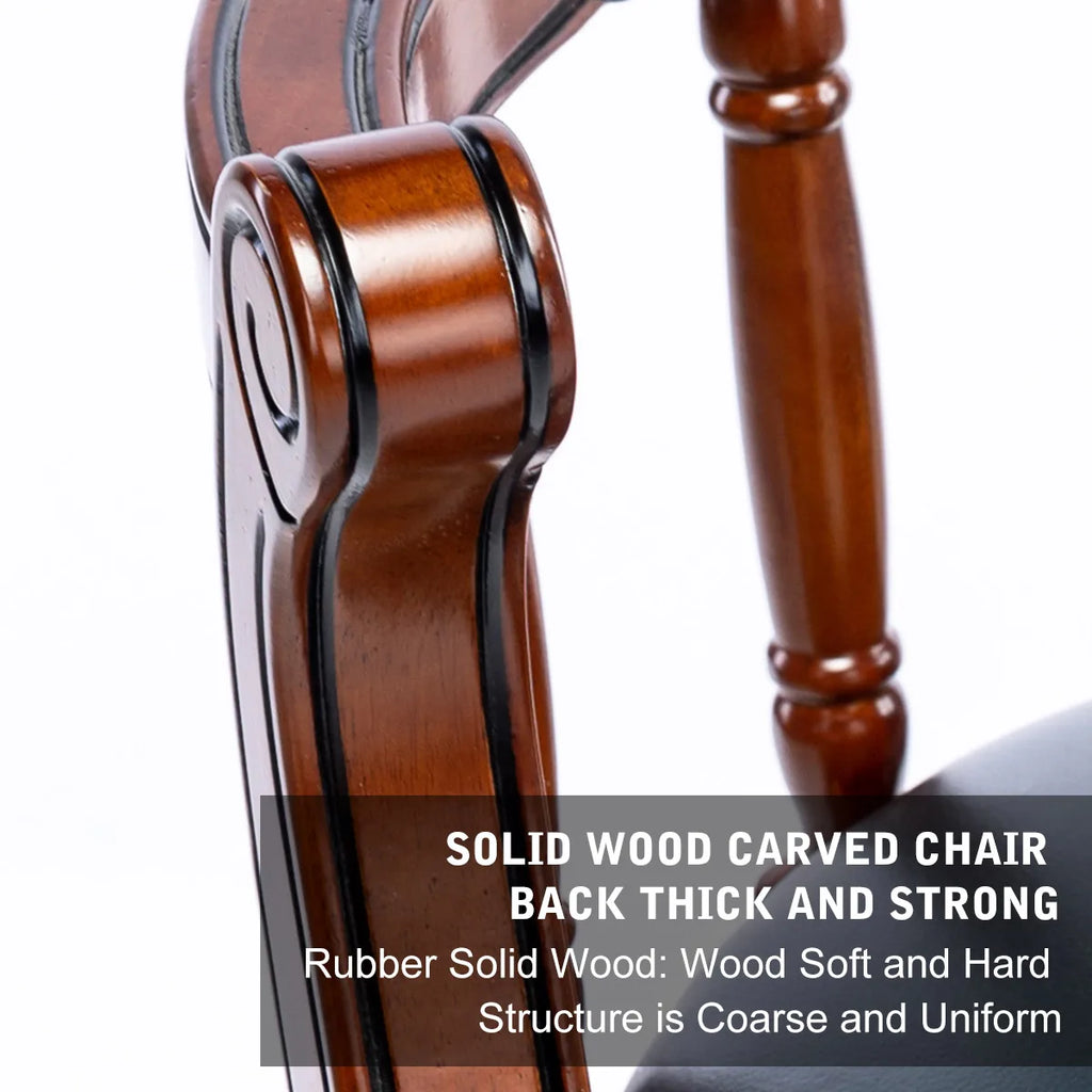 Rbefeuly Holz-Barhocker mit Echtleder – 26 Zoll Barstuhl mit Rückenlehne, 360° drehbar, modernes Design für Küche & Theke