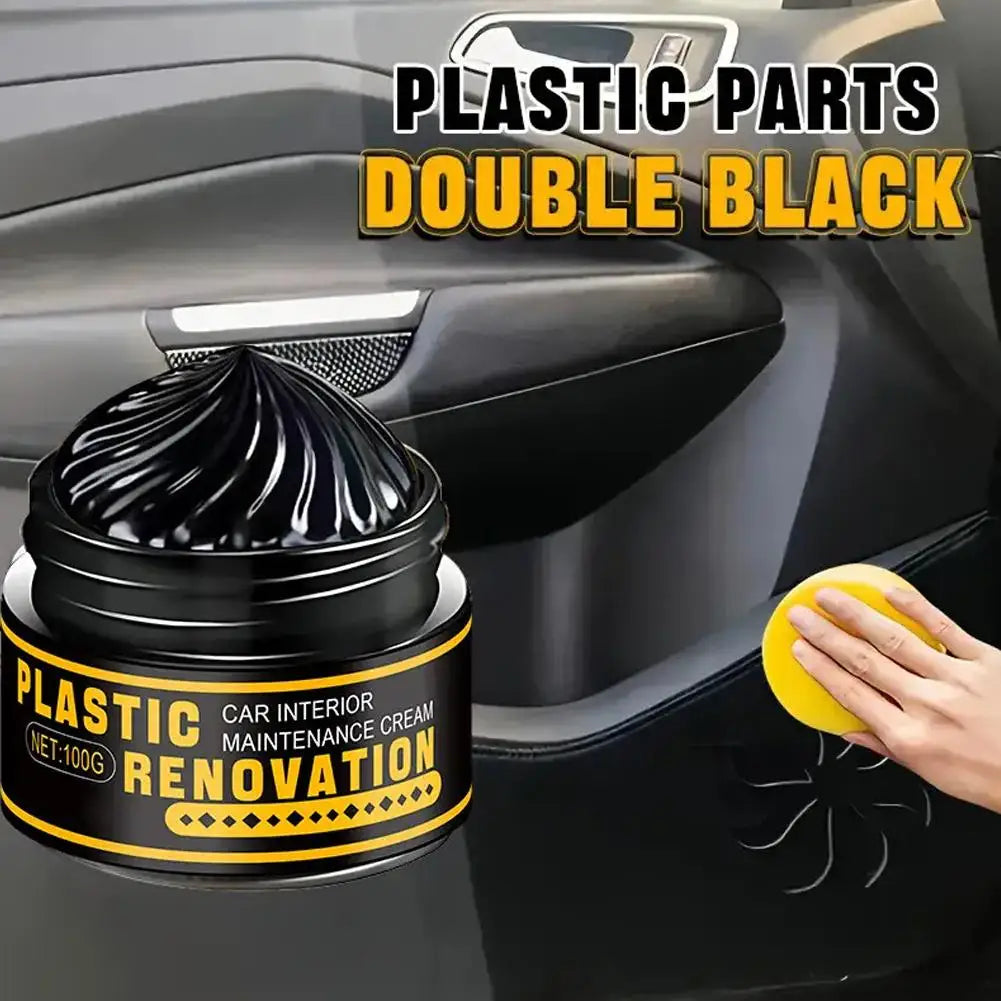 Car Interior & Plastic Scratch Remover Wax – Kunststoff- & Leder-Reparaturwachs für Auto Innenraum, Kratzerentferner & Tiefschwarz-Glanz