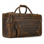 Newsbirds Extralarge Crazy Horse Bolsa de cuero para hombres – 60 cm Vintage Travel Duffle aus echtem Rindsleder mit Nietenboden 
