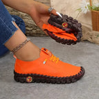 Damen Leder Sneaker & Loafer – Bequeme Plattform-Schuhe mit Handnaht für Frühling & Herbst