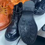 Felix Chu Herren British Style Ankle Boots – Handgefertigte Motorrad- & Winterstiefel aus echtem Kalbsleder, Lederlaufsohle, Größen 39-46