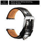 MAIKES Brassard de luxe en cuir avec dégagement rapide - Brassard Premium 20 mm / 21 mm / 22 mm avec fermeture papillon pour brassard élégant