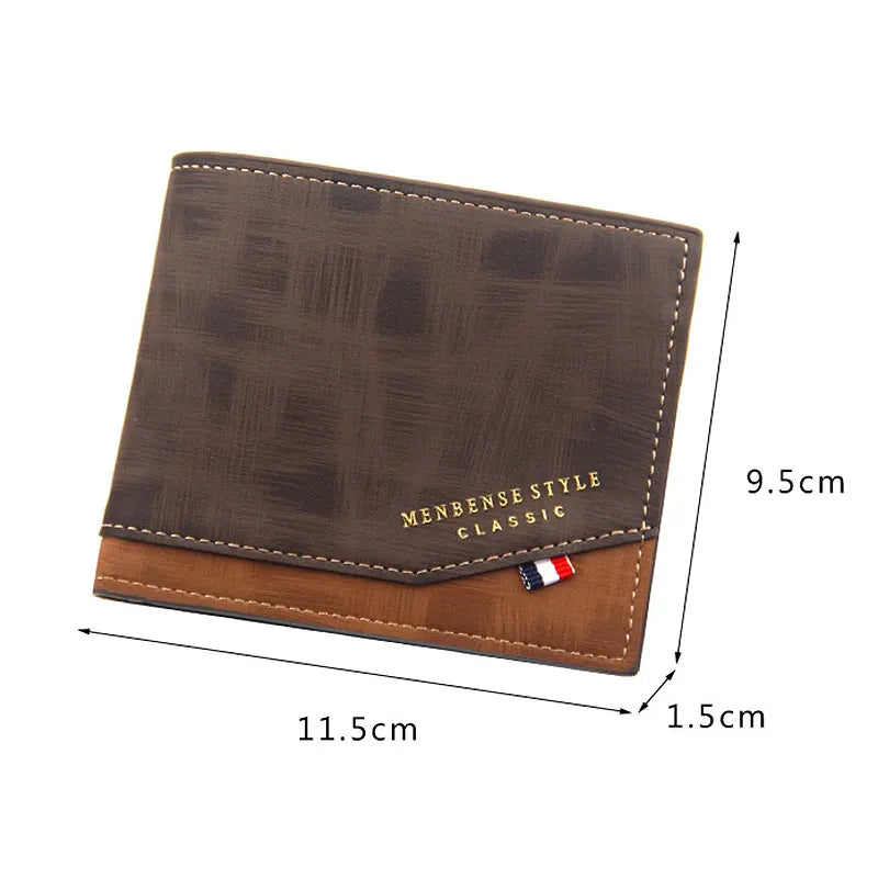 Kurze Herren Geldbörse – Slim Wallet mit Münzfach, Fotofach & Kartenhaltern aus Frosted PU-Leder