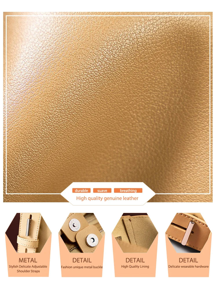 ZENCY 2025 Trend Shopper – Bolso de mano doble con correa de vaca y bolso tipo cubo para mujer, bolso de mano grande