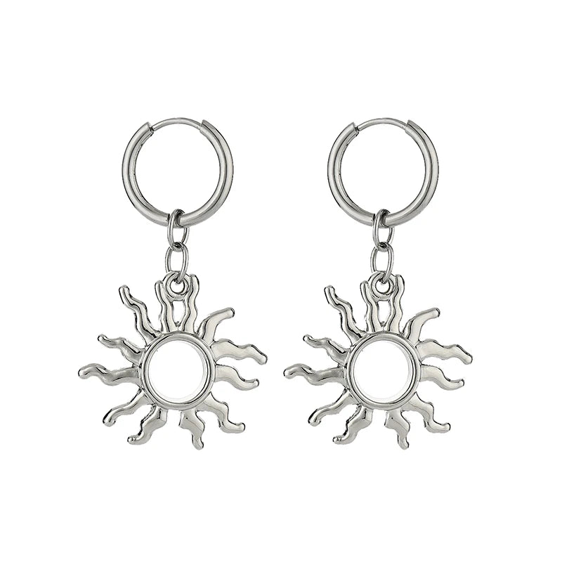 Hip Hop Lederkette mit Burning-Sun Anhänger – Vintage Sonnen Pendant im Whirlpool-Design, Geometrische Halskette für Herren & Boys