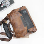 Vintage PU-Leder Herren Messenger Bag – Retro Crossbody, Laptop Briefcase & Schultertasche