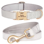 Ensemble de harnais et de laisse personnalisés pour chiens en cuir PU – Attaches individuelles avec ceinture pour petits et grands chiens 