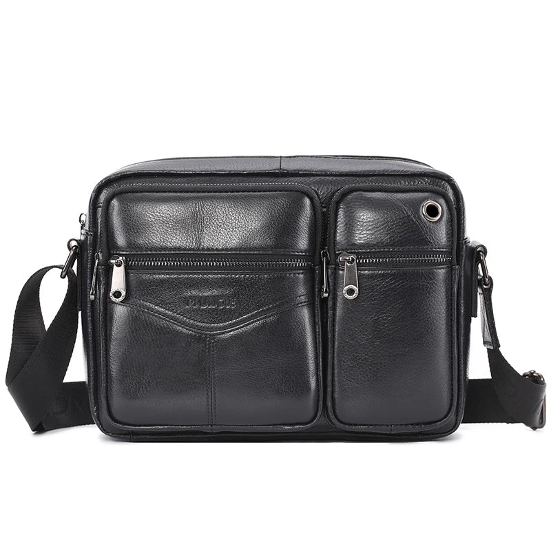 LACHIOUR Herren Leder-Umhängetasche – Echtes Leder, Casual Messenger Bag, Business & Crossbody Handbag