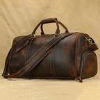 LUUFAN Bolsos de cuero para hombre con bolso de cuero vintage – Bolso de lona Vintage Crazy Horse grande con bolso de mano, bolso de negocios y de fin de semana 