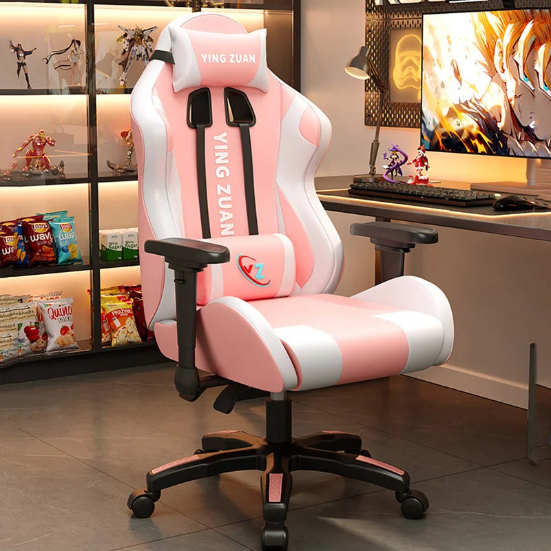 Ergonomischer Bürostuhl aus Leder mit Fußstütze & Rückenlehne – Höhenverstellbarer Drehstuhl mit Armlehnen & Rollen für Homeoffice & Büro