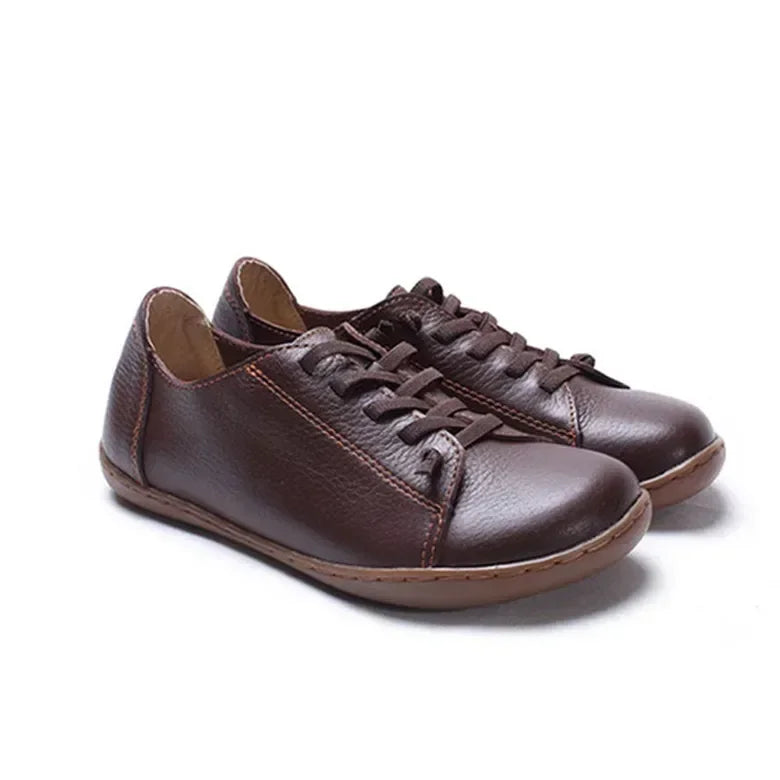 HOVINGE Damen Flats – Handgefertigte Loafers aus vraiment Rindsleder, runde Zehen, Slip-On &amp; Schnürung, Casual Mokassins