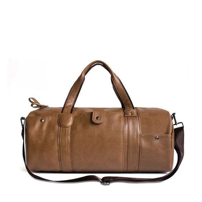 RUIMOM Vintage Sporttasche aus Lederoptik – Große Fitness- & Reisetasche als Schulter- und Messenger Bag für Damen & Herren