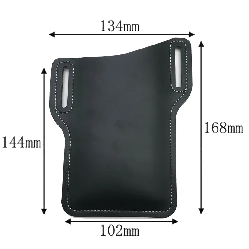 Herren PU-Leder Handy Gürteltasche - Bolsa de cintura con funda para teléfono para viajes, actividades al aire libre, camping y todo tipo de etiquetas 
