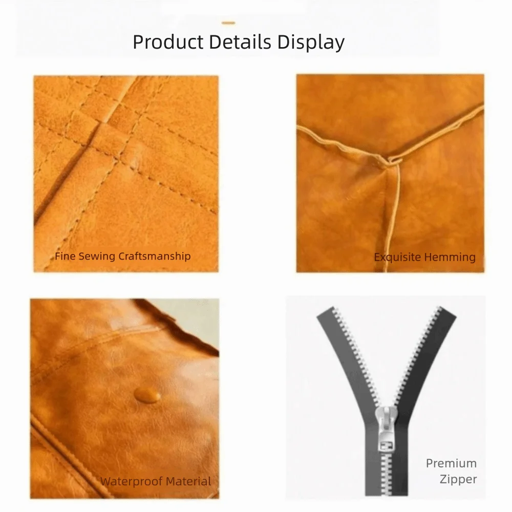 Moderner rutschfester Stauraum-Hocker aus PU-Leder – Wasserdichter, stapelbarer otomano mit großer Kapazität