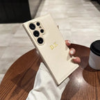 Personalisierte 3D Leder Handyhülle mit Namensgravur – Luxus Faux Leather Case für Samsung Galaxy S25 bis S20, A & FE Serie