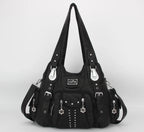 Angelkiss Damen Schultertasche aus PU-Leder – Große Hobo Handtasche mit Reißverschluss, Crossbody & Satchel für Alltag & Party