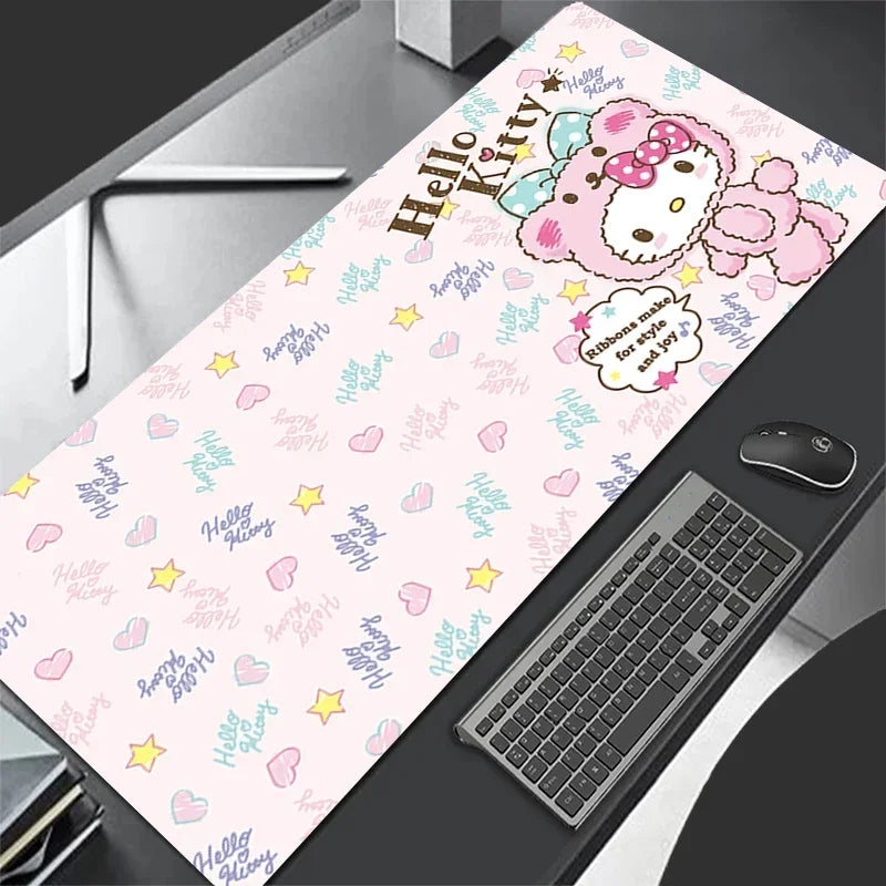 Pinkes Leder Mouse Pad für Mädchen mit Hello Kitty – Gaming & Office Schreibtischunterlage von Sanrio