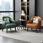 Moderner Lounge-Sessel aus Kunstleder – Bequemer Einzelsessel für Wohnzimmer, Schlafzimmer &amp; Büro, kompakter Relax- &amp; Accent Chair