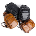 MOTAORA Retro Mini Leder Rucksack Unisex – Handgefertigter Echtleder Chest- &amp; Sling-Backpack im Vintage-Stil 