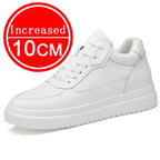 Hiyixgh Herren Leder Casual Schuhe – Unsichtbare Höhenzuwachs-Sneaker 4/6/8/10 cm, Plateau, Sportlich &amp; Modern