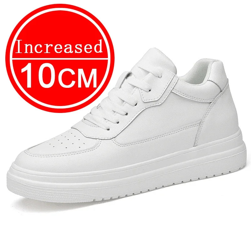 Hiyixgh Herren Leder Casual Schuhe – Unsichtbare Höhenzuwachs-Sneaker 4/6/8/10 cm, Plateau, Sportlich & Modern