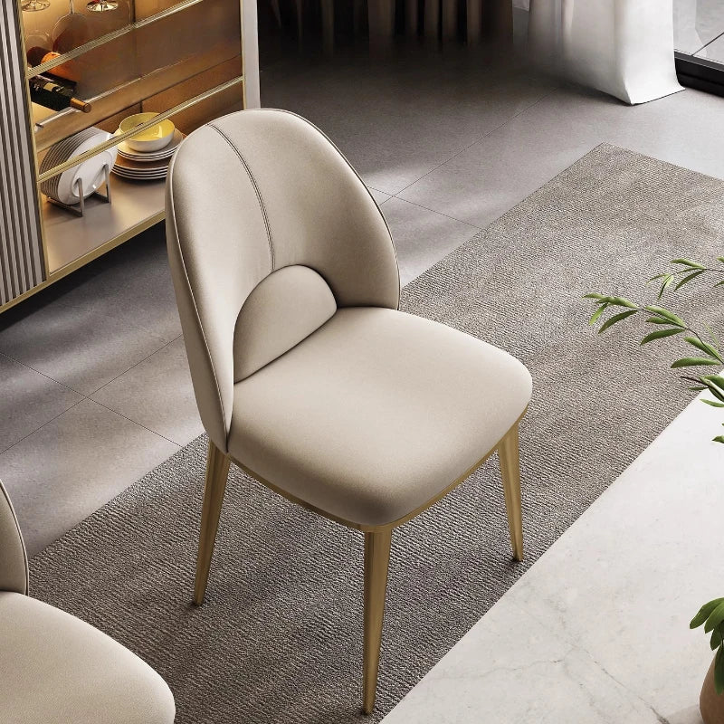 Leder Design Esszimmerstuhl – Moderner nordischer Dining Chair aus Echtleder im Light-Luxury-Stil für Zuhause & Restaurant