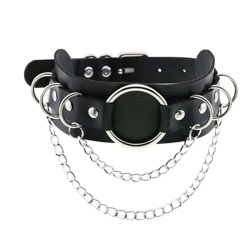 Gargantilla gótica punk con Nieten &amp; Stern – PU-Leder Halsband con Herz, Kreuz &amp; Spikes en estilo Harajuku Y2K para mujeres 