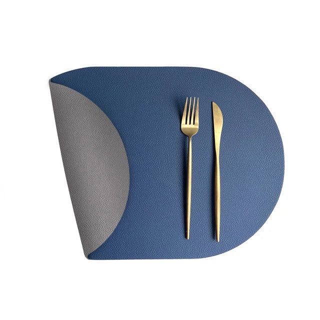 Ovale wendbare Kunstleder Tischsets Schwarz – Wasserdichte & hitzebeständige Platzmatten für Küche, Dining, Hochzeit & Party