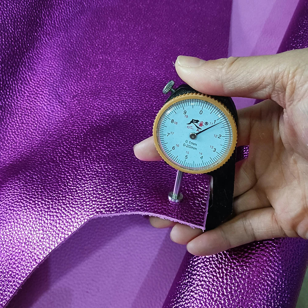 Echtleder Rindsleder Lychee-Prägung Gold &amp; Silber – Weiches Top Layer Leder 1,1–1,4 mm para sofá, bolsos y bricolaje 