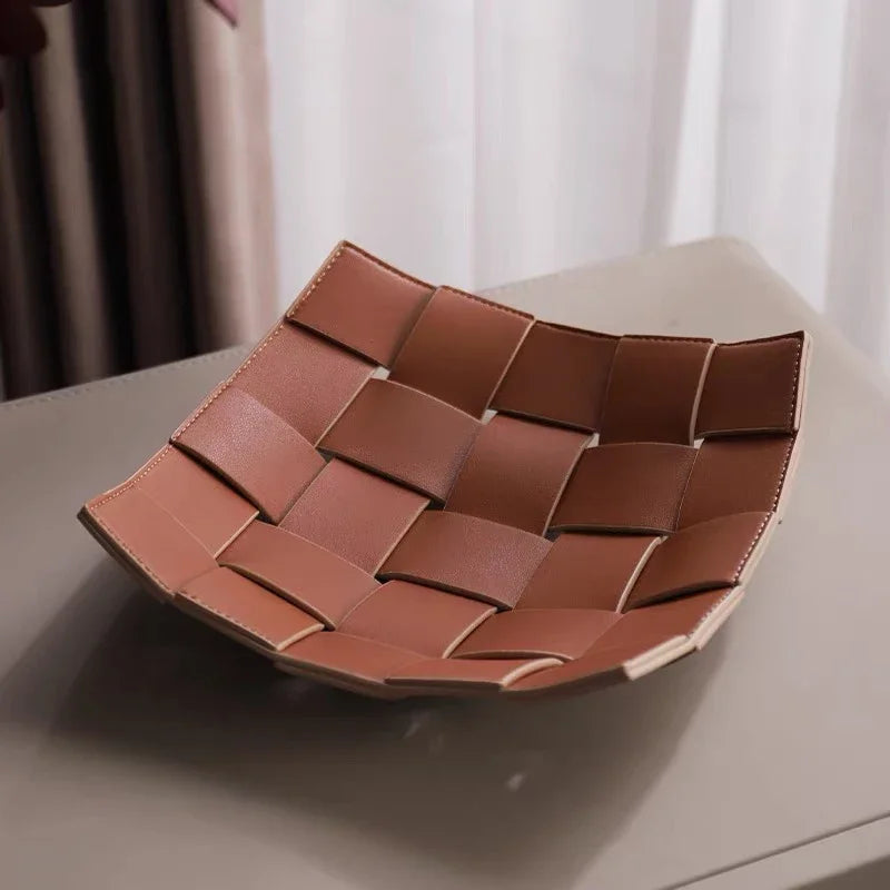 PU Leder Valet Tray mit Wende-Design – Quadratische Schlüsselablage & Desktop Organizer für Handy, Geldbörse & Münzen