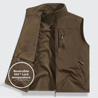 Herren Lederweste für Herbst & Winter – Winddichte, warme Outdoor Weste mit weichem Plüschfutter, komfortable Freizeit- & Sportweste