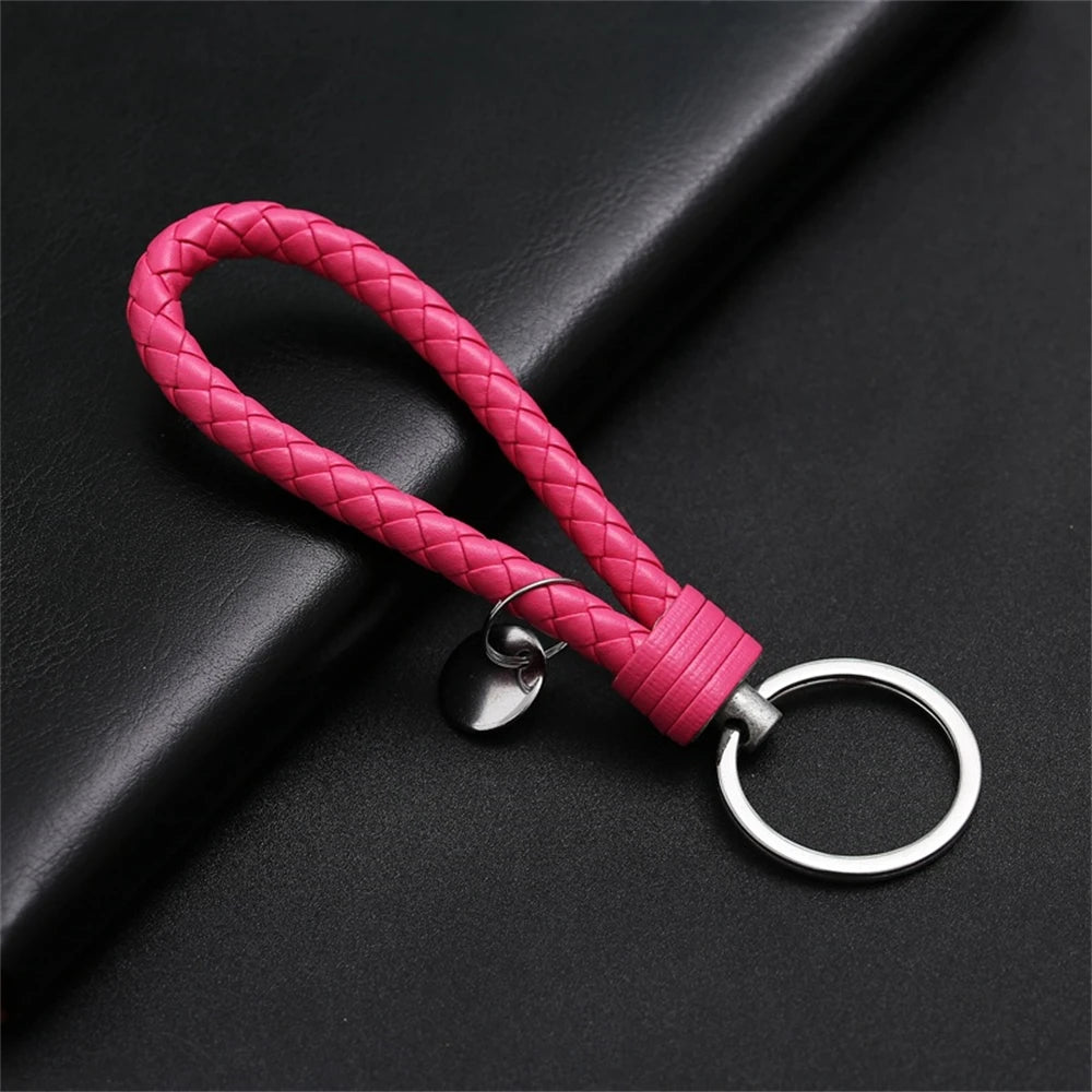 Geflochtener PU-Leder Schlüsselanhänger mit Handschlaufe – Hochwertiger Keychain & Keyring für Auto, Tasche & Alltag