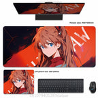 Asuka Langley XXL Anime Tapis de souris en cuir PU – Tapis de souris de jeu étanche au design Neon Genesis Evangelion