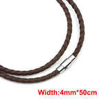 Leder-Wachskordel Halskette mit Edelstahlverschluss - 45/50/60 cm Kette für Damen &amp; Herren, DIY Schmuckzubehör 