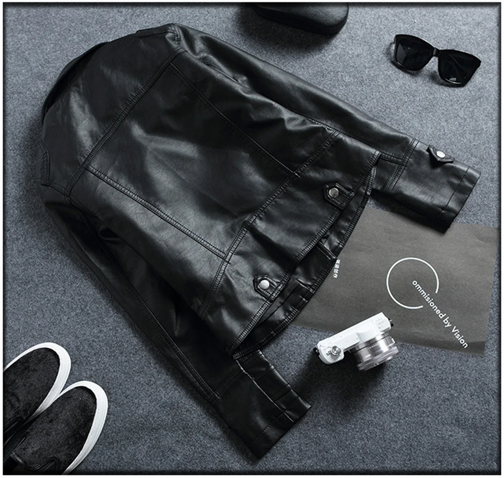 Veste en cuir pour femme dans le style motard – Kurze Streetwear Jacke mit Reverskragen &amp; Reißverschluss, Herbst/Winter 2024 