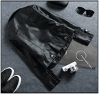 Veste en cuir pour femme dans le style motard – Kurze Streetwear Jacke mit Reverskragen &amp; Reißverschluss, Herbst/Winter 2024 