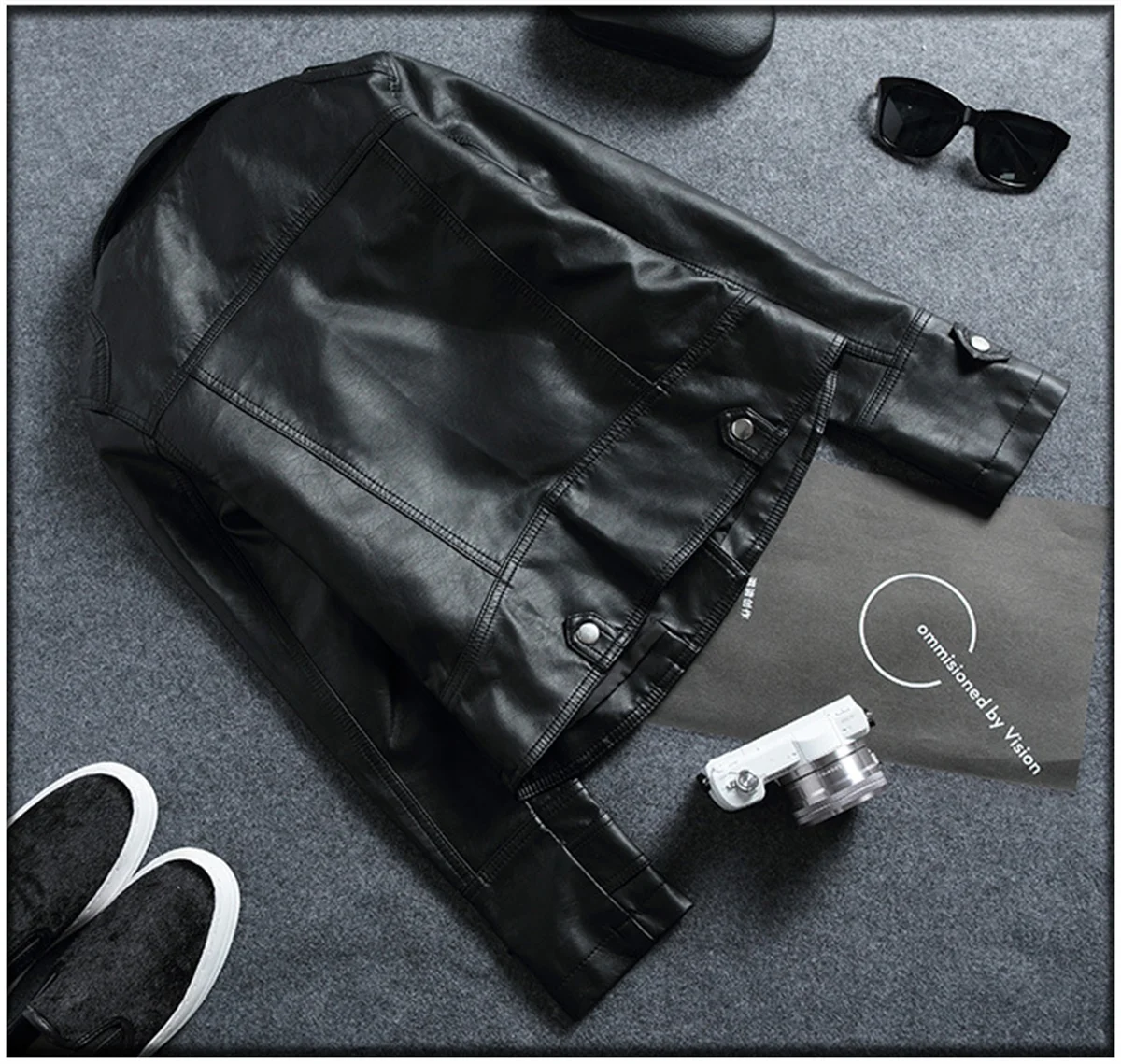 Damen Lederjacke im Biker Style – Kurze Streetwear Jacke mit Reverskragen & Reißverschluss, Herbst/Winter 2024