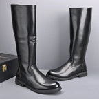 RAINTAKI Herren High-Top Leder Boots – Motorrad- & Streetstyle Ankle Boots, Echtes Rindsleder, Runde Zehen, Größen 37-46