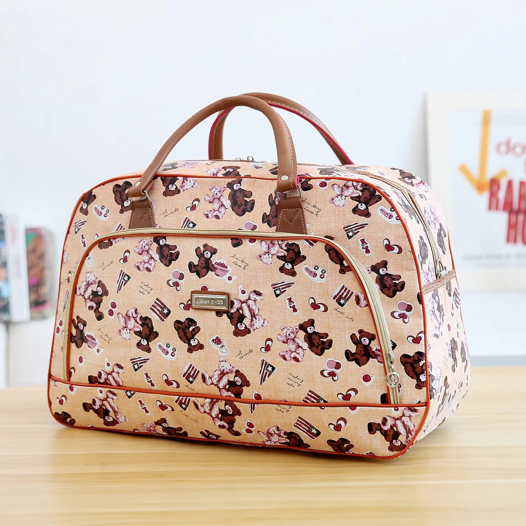 Sac fourre-tout de voyage pour femme en cuir PU – Grand sac de sport étanche avec une grande capacité, pochette de week-end et de bagage moderne 